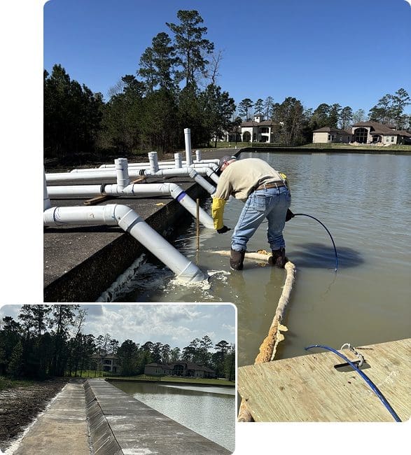 C.A.T.FOAM sealing a large concrete spillway with polyurethane grout injection to help reduce water loss and maintain lake level